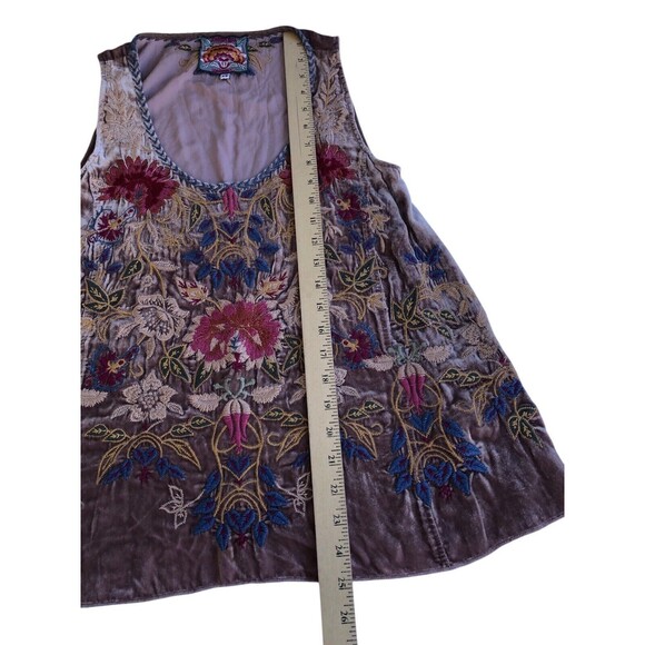 Johnny Was Simone Velvet Swing Tank Silk Embroidered SIZE X Small - Picture 6 of 9